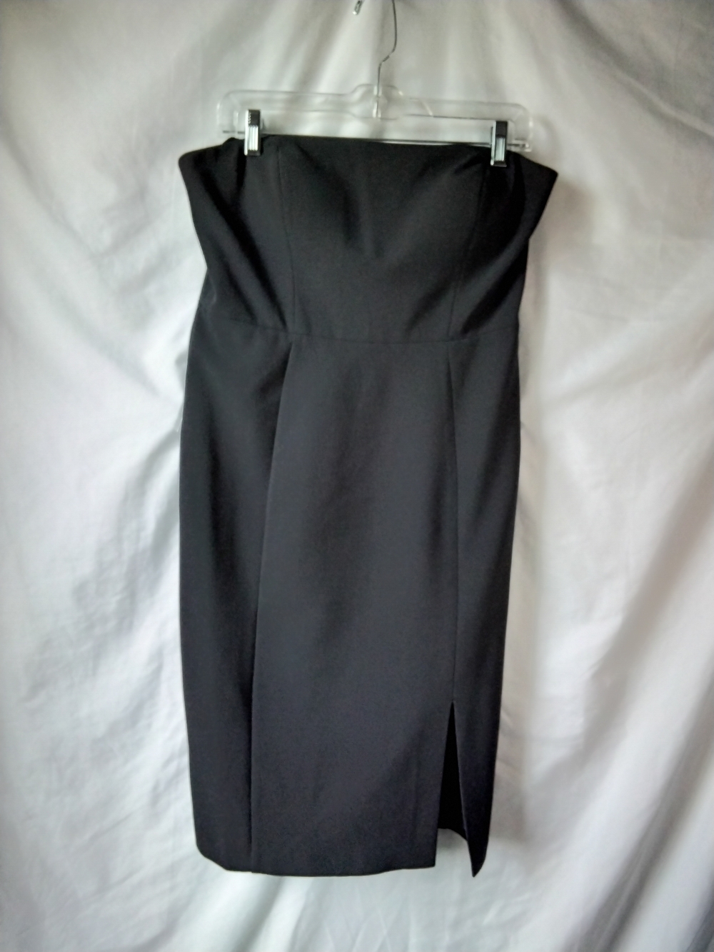 Eliza J Black Strapless Sheath Dress with Side Slit